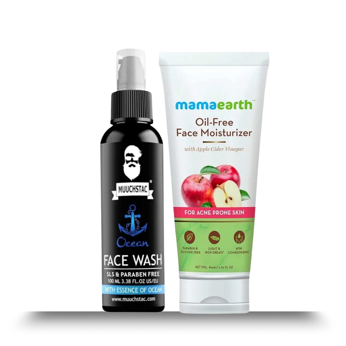 Muuchstac Facewash with Mamaearth Oil-Free Moisturizer – Deep Cleanse & Acne Control Combo